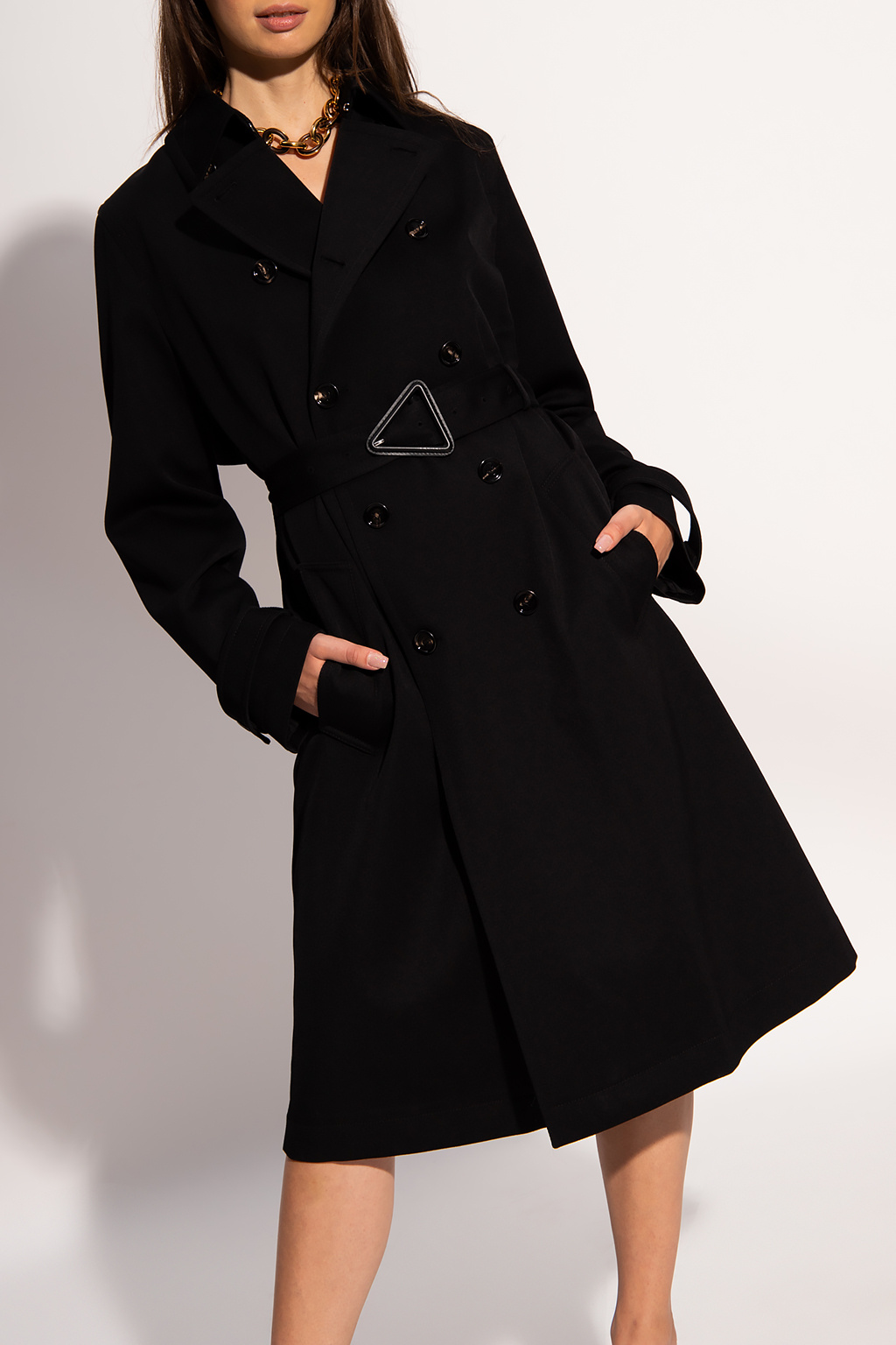 コート Bottega Veneta Black Wool Trench Coat Bottega Veneta - Black Trench Coat | Mitchell Stores